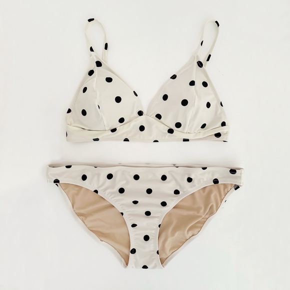 NWT•OLD NAVY•Triangle Polkadot Bralette Swim Top and Matching Bikini Bottoms•Set - Picture 1 of 16